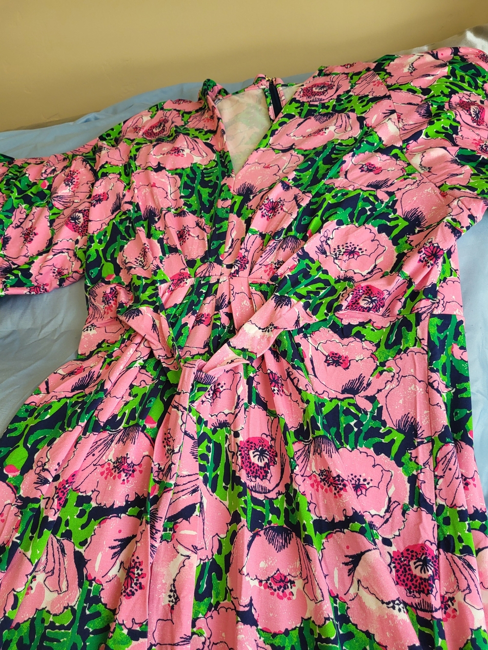 Lilly Pulitzer Wisteria - Pink Floral Maxi Dress with Green Leaves - Picture 4 of 10